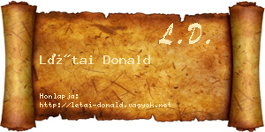 Létai Donald névjegykártya